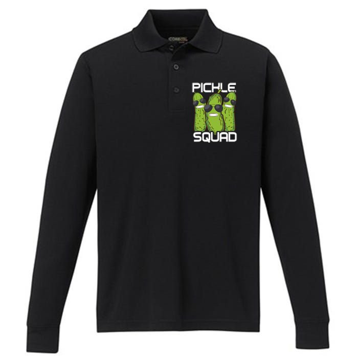 Funny Pickle Squad Novelty Gift Big Dill Gang Lover Performance Long Sleeve Polo