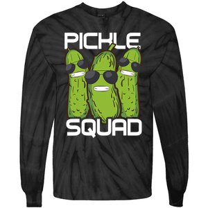 Funny Pickle Squad Novelty Gift Big Dill Gang Lover Tie-Dye Long Sleeve Shirt