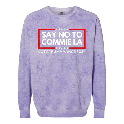 Funny Political Say No To Commie La Vote Trump Vance 2024 Colorblast Crewneck Sweatshirt