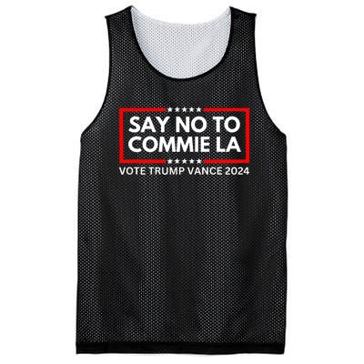 Funny Political Say No To Commie La Vote Trump Vance 2024 Mesh Reversible Basketball Jersey Tank