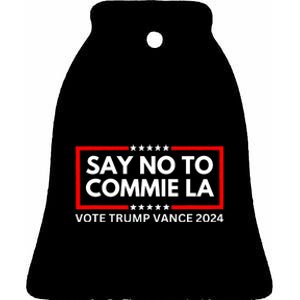 Funny Political Say No To Commie La Vote Trump Vance 2024 Ceramic Bell Ornament