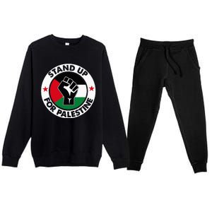 Free Palestine Stand Up For Palestine Premium Crewneck Sweatsuit Set