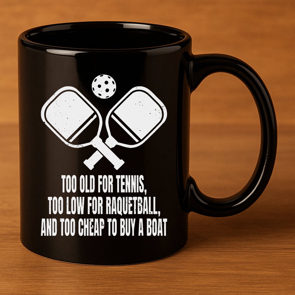 Funny Pickleball Saying Pickleball Quote Too Old For Tennis 11oz C Handle Ceramic Mug