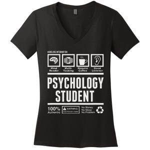 Funny Psychology Student Handling Information Women's V-Neck T-Shirt