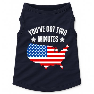 Funny Political Saying Politics Quote You’Ve Got Two Minutes Doggie Tank