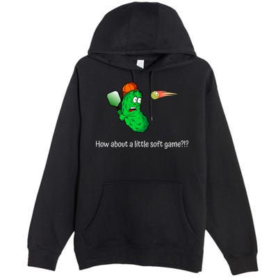 Fun Pickleball, Soft Game, Scared Pickle Premium Pullover Hoodie