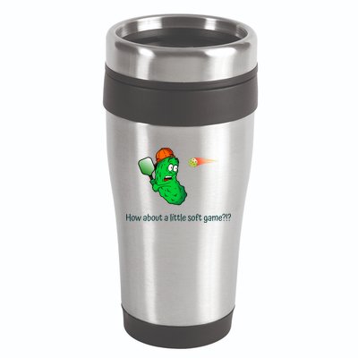 Fun Pickleball, Soft Game, Scared Pickle 16oz Travel Tumbler