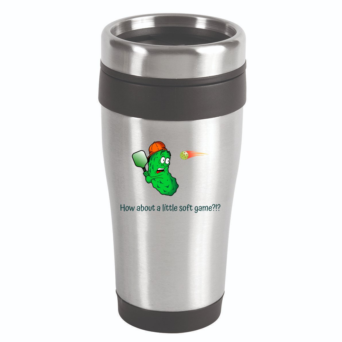 Fun Pickleball, Soft Game, Scared Pickle 16oz Travel Tumbler