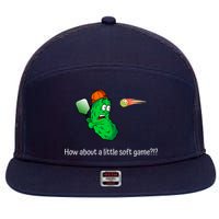Fun Pickleball, Soft Game, Scared Pickle 7 Panel Mesh Trucker Snapback Hat