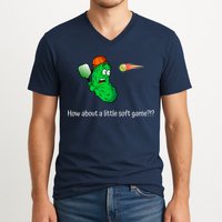 Fun Pickleball, Soft Game, Scared Pickle V-Neck T-Shirt