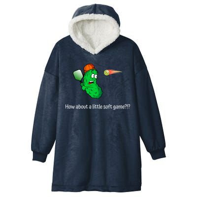 Fun Pickleball, Soft Game, Scared Pickle Hooded Wearable Blanket