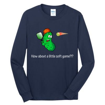 Fun Pickleball, Soft Game, Scared Pickle Tall Long Sleeve T-Shirt