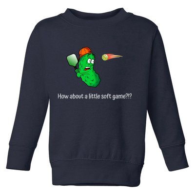 Fun Pickleball, Soft Game, Scared Pickle Toddler Sweatshirt