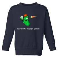 Fun Pickleball, Soft Game, Scared Pickle Toddler Sweatshirt
