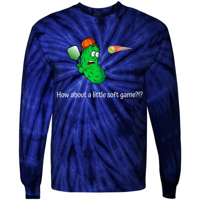 Fun Pickleball, Soft Game, Scared Pickle Tie-Dye Long Sleeve Shirt