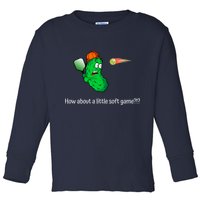 Fun Pickleball, Soft Game, Scared Pickle Toddler Long Sleeve Shirt