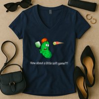 Fun Pickleball, Soft Game, Scared Pickle Women's V-Neck T-Shirt