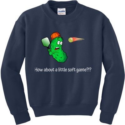 Fun Pickleball, Soft Game, Scared Pickle Kids Sweatshirt