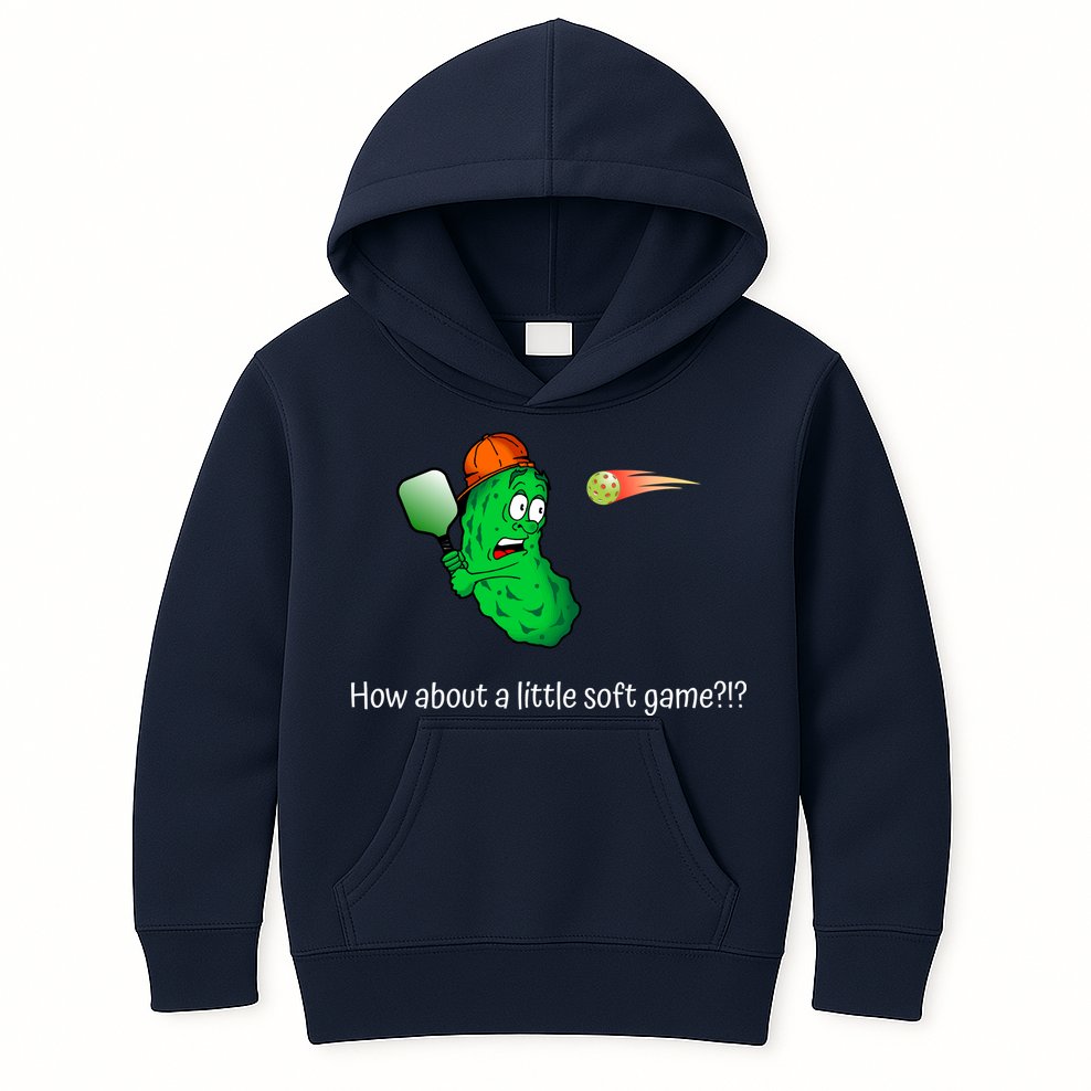 Fun Pickleball, Soft Game, Scared Pickle Kids Hoodie