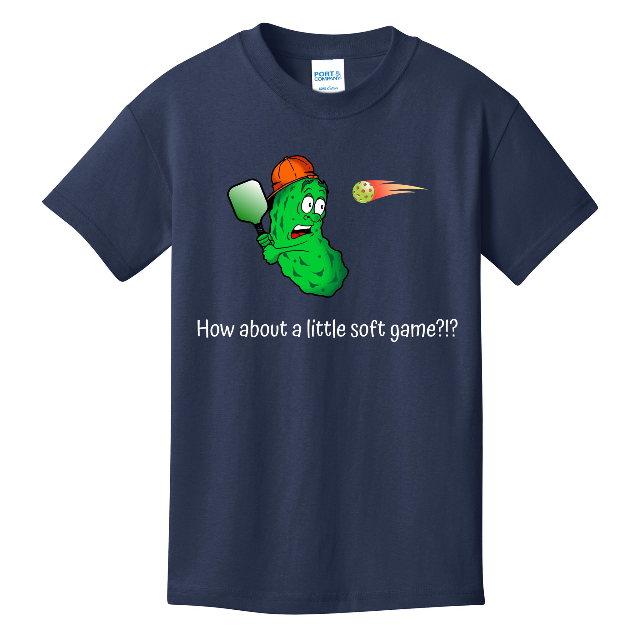Fun Pickleball, Soft Game, Scared Pickle Kids T-Shirt