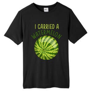 Funny Pregnant Summer Mom I Carried a Watermelon Tall Fusion ChromaSoft Performance T-Shirt