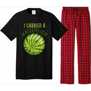 Funny Pregnant Summer Mom I Carried a Watermelon Pajama Set