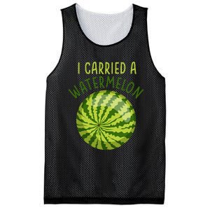 Funny Pregnant Summer Mom I Carried a Watermelon Mesh Reversible Basketball Jersey Tank