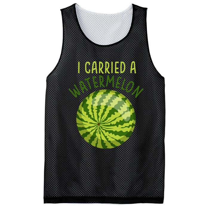 Funny Pregnant Summer Mom I Carried a Watermelon Mesh Reversible Basketball Jersey Tank