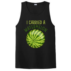 Funny Pregnant Summer Mom I Carried a Watermelon PosiCharge Competitor Tank