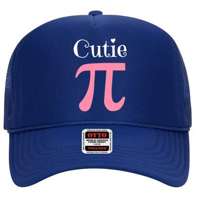 Funny Pi Symbol Gift Cutie Pie National Pi Day Tee Gift High Crown Mesh Back Trucker Hat