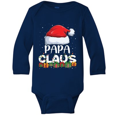 Funny Papa Santa Claus Christmas Pajamas Family Matching Gift Baby Long Sleeve Bodysuit