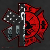 Firefighter Paramedic Symbol American Flag Fireman Fire Cool Comfort Performance Bucket Hat