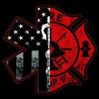 Firefighter Paramedic Symbol American Flag Fireman Fire Cooling Performance Crew T-Shirt
