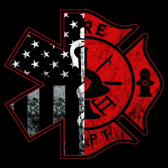 Firefighter Paramedic Symbol American Flag Fireman Fire Cooling Performance Crew T-Shirt