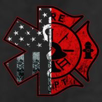 Firefighter Paramedic Symbol American Flag Fireman Fire Adult Drive Performance Visor