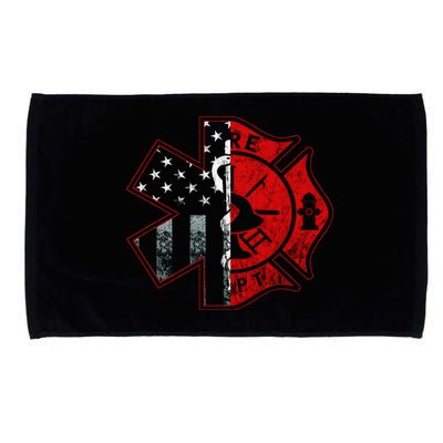 Firefighter Paramedic Symbol American Flag Fireman Fire Microfiber Hand Towel