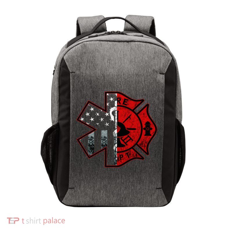 Firefighter Paramedic Symbol American Flag Fireman Fire Vector Backpack