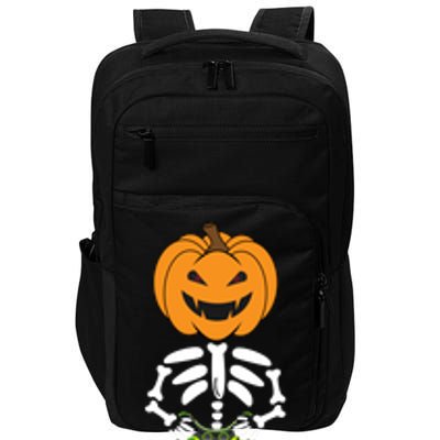 Funny Pumpkin Skeleton Video Game Player Halloween Costumes Gift Impact Tech Backpack