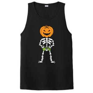 Funny Pumpkin Skeleton Video Game Player Halloween Costumes Gift PosiCharge Competitor Tank