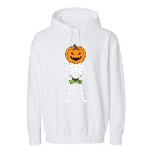 Funny Pumpkin Skeleton Video Game Player Halloween Costumes Gift Garment-Dyed Fleece Hoodie