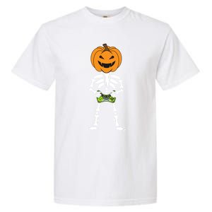 Funny Pumpkin Skeleton Video Game Player Halloween Costumes Gift Garment-Dyed Heavyweight T-Shirt