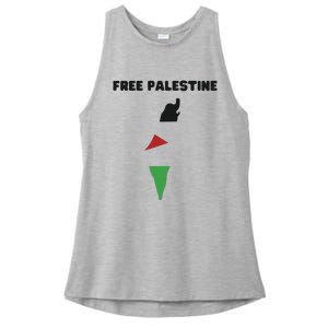 Free Palestine Save Palestine Stand With Palestine Ladies PosiCharge Tri-Blend Wicking Tank