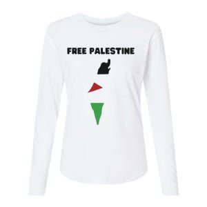 Free Palestine Save Palestine Stand With Palestine Womens Cotton Relaxed Long Sleeve T-Shirt