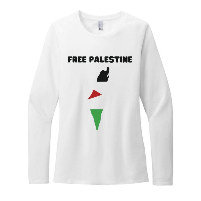 Free Palestine Save Palestine Stand With Palestine Womens CVC Long Sleeve Shirt