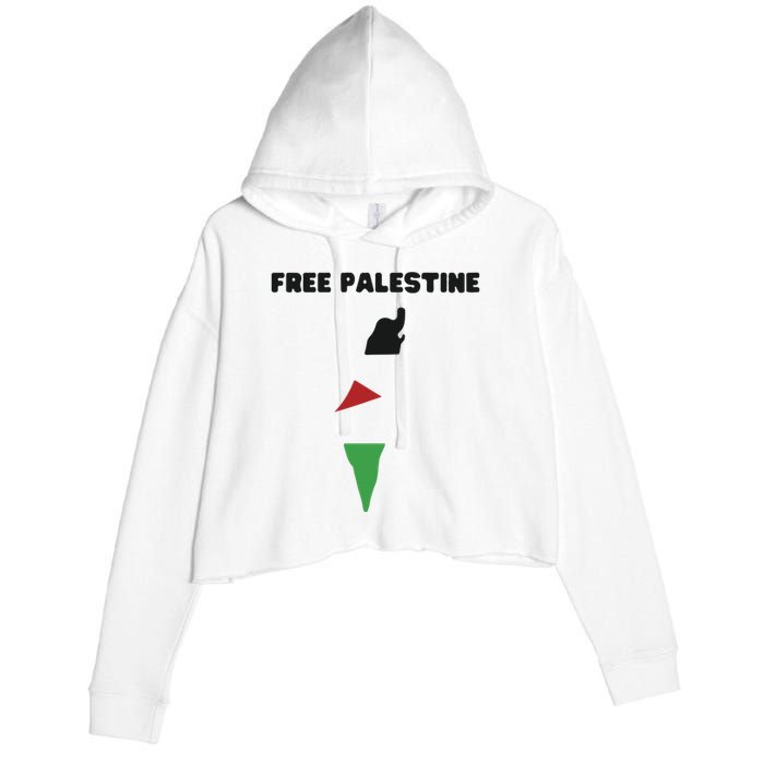 Free Palestine Save Palestine Stand With Palestine Crop Fleece Hoodie