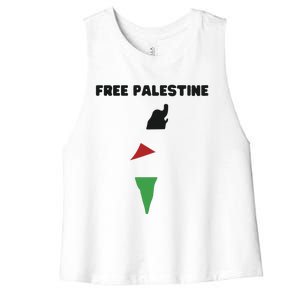 Free Palestine Save Palestine Stand With Palestine Women's Racerback Cropped Tank