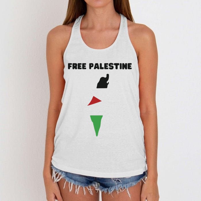 Free Palestine Save Palestine Stand With Palestine Women's Knotted Racerback Tank