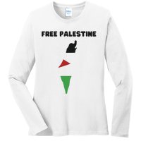 Free Palestine Save Palestine Stand With Palestine Ladies Long Sleeve Shirt