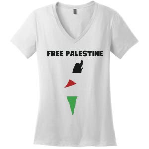 Free Palestine Save Palestine Stand With Palestine Women's V-Neck T-Shirt