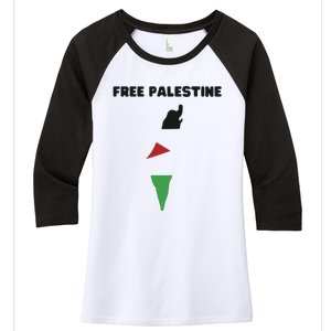 Free Palestine Save Palestine Stand With Palestine Women's Tri-Blend 3/4-Sleeve Raglan Shirt